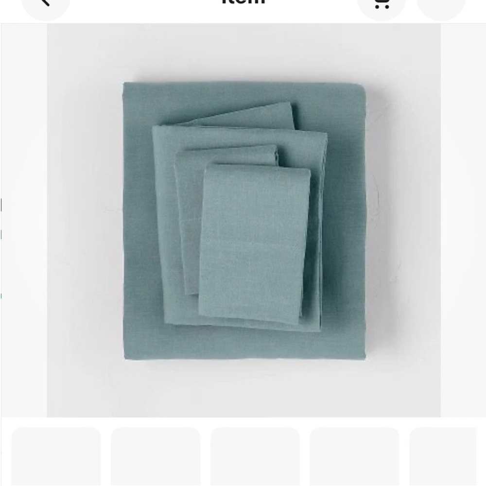 Casaluna Queen Tranquil Linen Blend Nuetral Turquoise Sheet Set